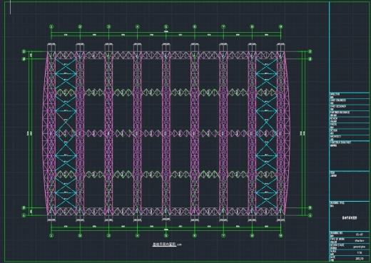 格构柱，管桁架梁跨度50m厂房结构施工图缩略图