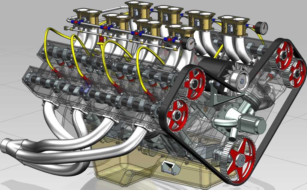 648气门V8发动机UG设计