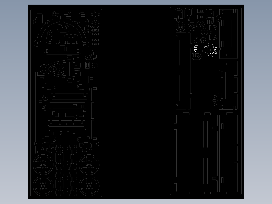 拖车车斗激光切割立体拼图图纸 cad dxf格式