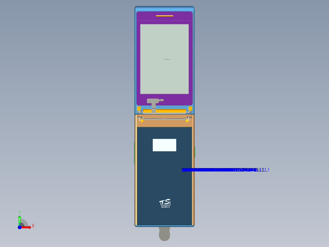 TS双屏-双转轴翻盖手机三维ProE5.0带参