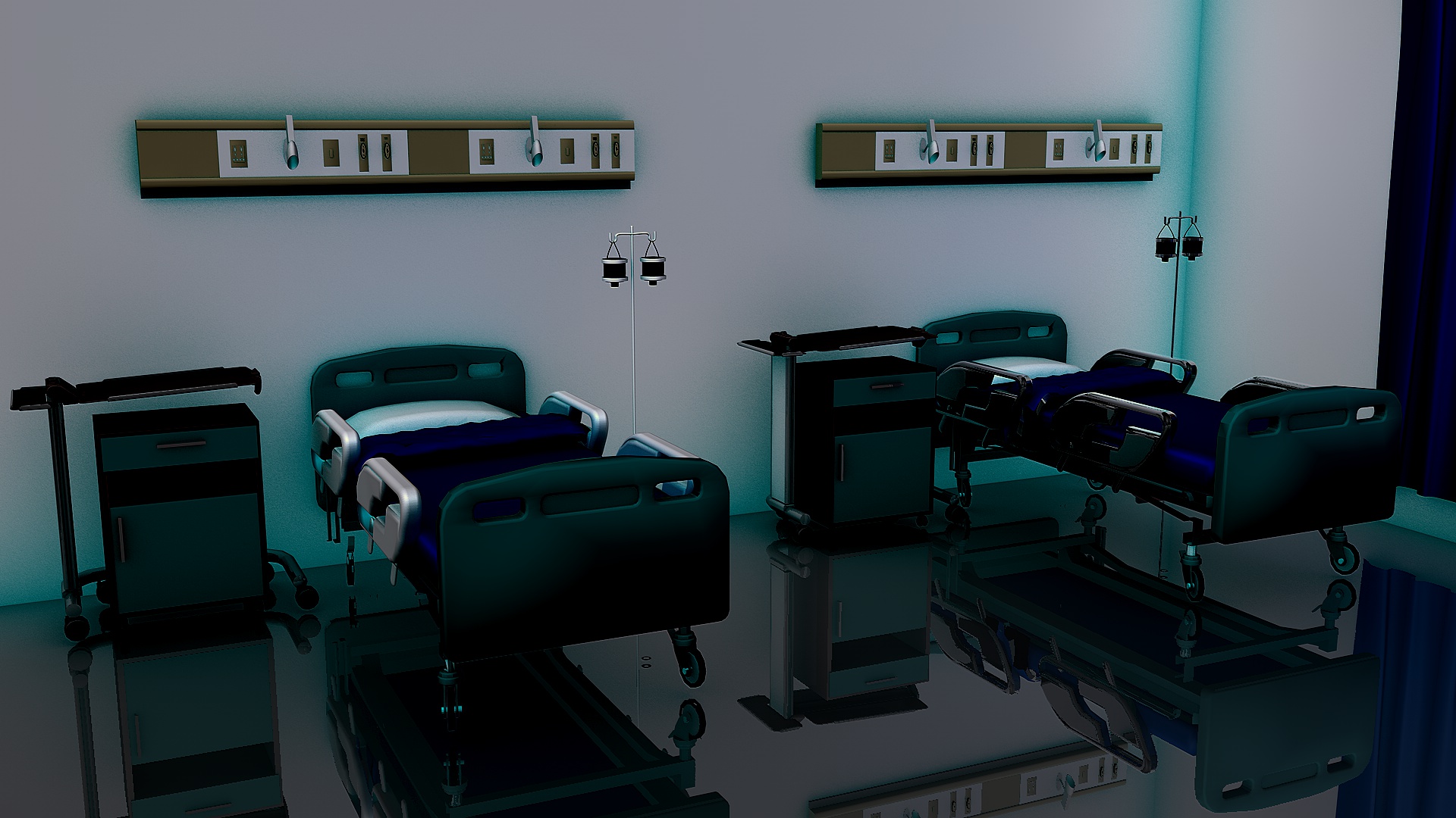 医院病房 双人床 1
