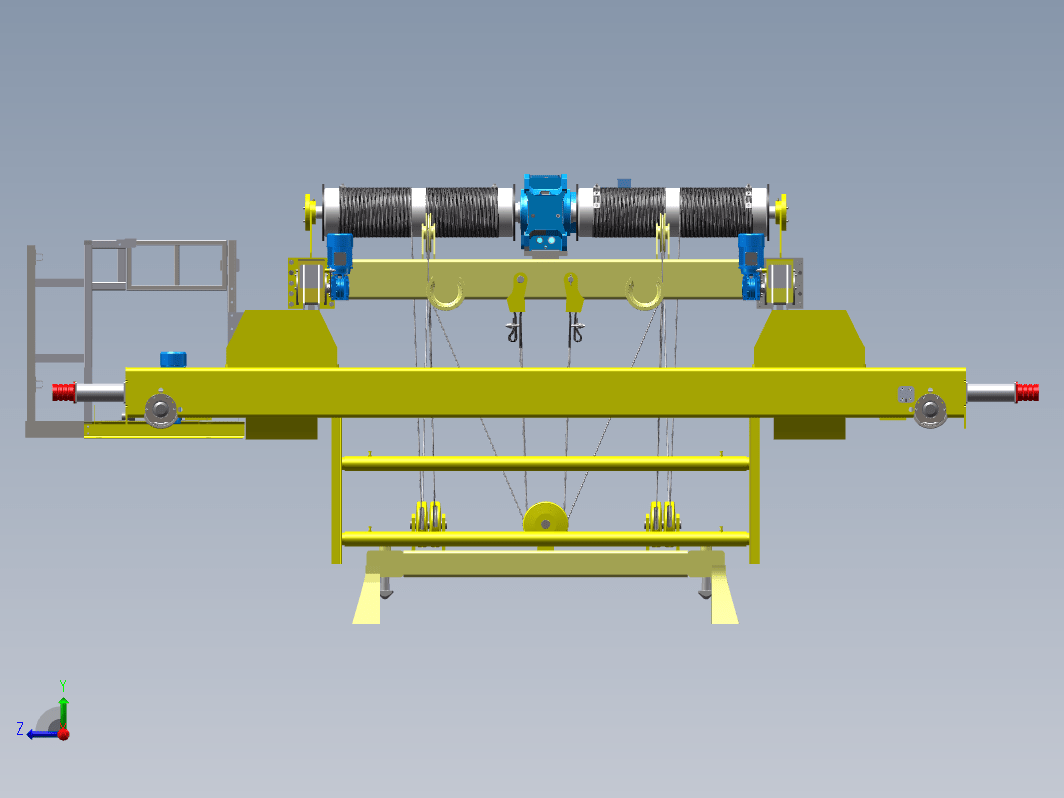 5t16.5m双梁桥式起重机模型三维SW2021无参