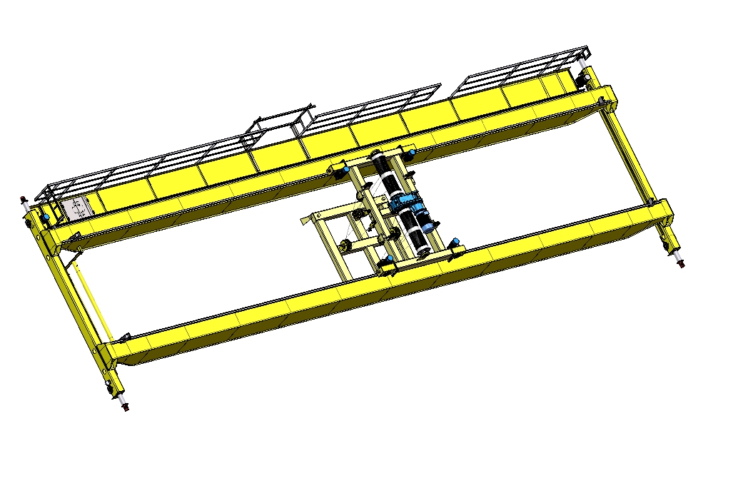 5t16.5m双梁桥式起重机模型三维SW2021无参