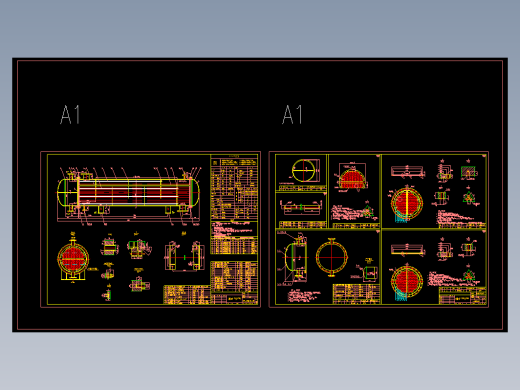 80m2卧式冷凝器 全套图  DWG 格式
