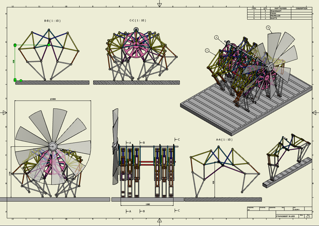 风力仿生兽 Strandbeest (Theo Jansen)