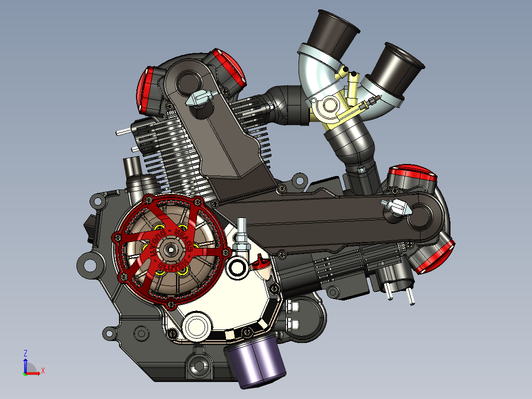 14杜卡迪1100DS发动机UG设计