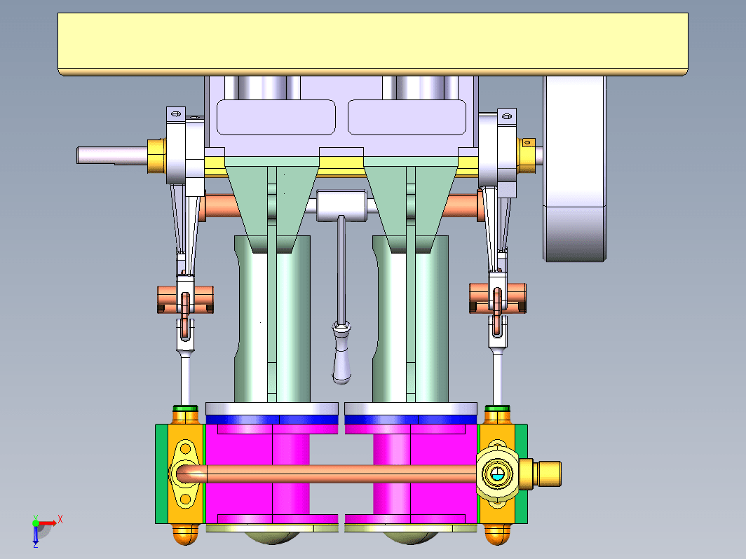 twin-steam-engine倒挡双缸蒸汽发动机