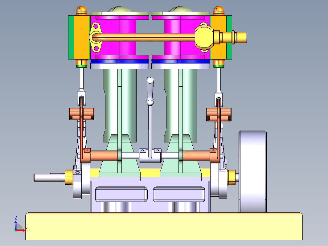 twin-steam-engine倒挡双缸蒸汽发动机