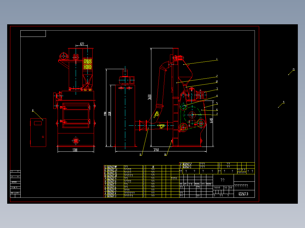 Q326抛丸机总图