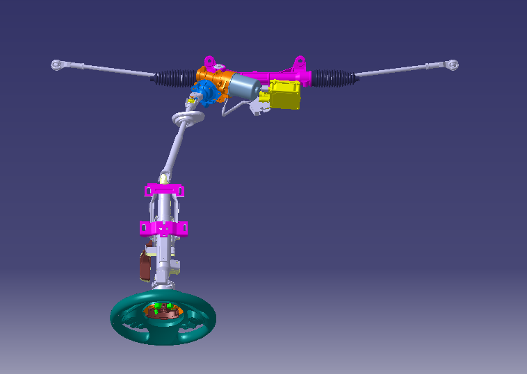 汽车电动助力转向系统图三维CatiaV5R20带参