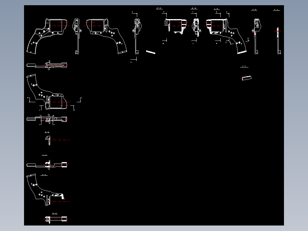 【2239】俄罗斯M1895纳甘转（左）轮手枪CAD设计