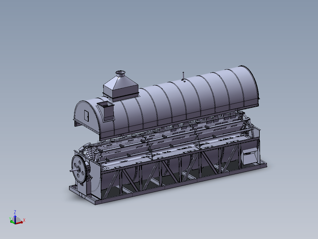 大型转子干燥机完整3D图