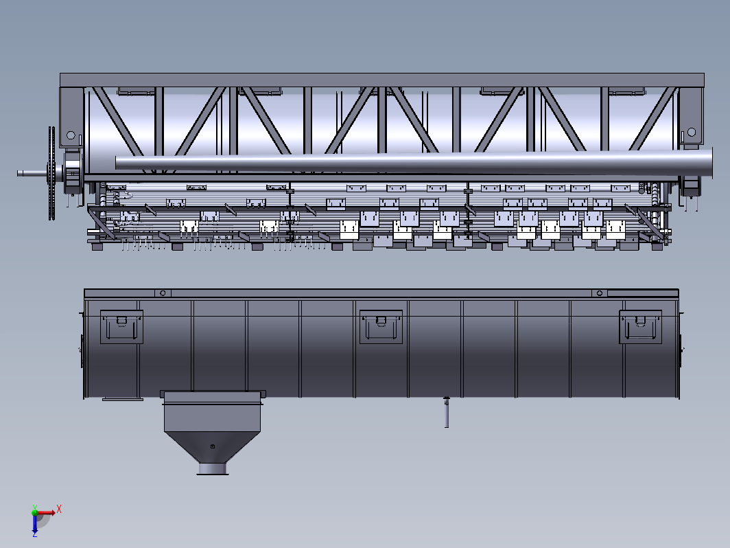 大型转子干燥机完整3D图