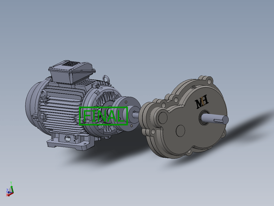 二级变速箱及电机 2 stage gearbox