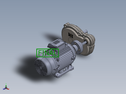 二级变速箱及电机 2 stage gearbox缩略图