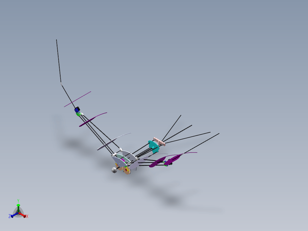 D 仿生分布式驱动扑翼设计-源文件三维SW2018无参++CAD+说明书