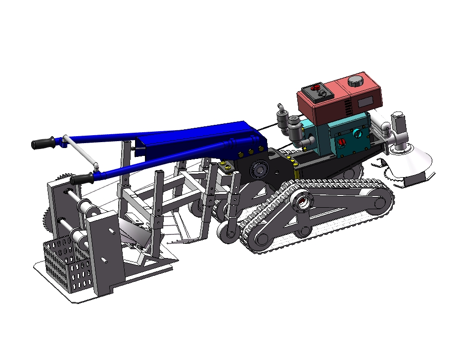 大葱收获机模型三维SW2016带参