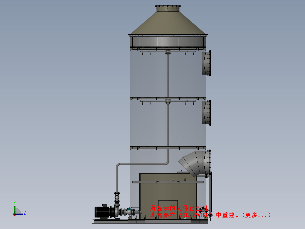 01月-Φ2000×5700喷淋洗涤塔（sw18可编辑+工程图+BOM）