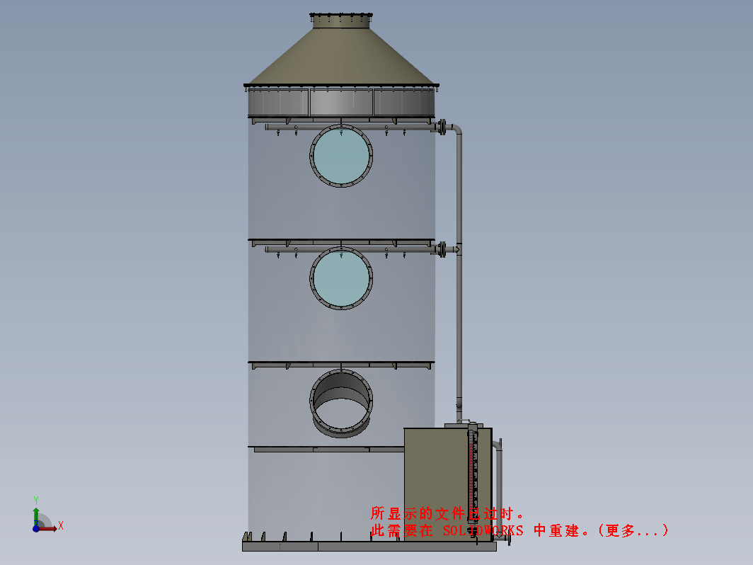 01月-Φ2000×5700喷淋洗涤塔（sw18可编辑+工程图+BOM）