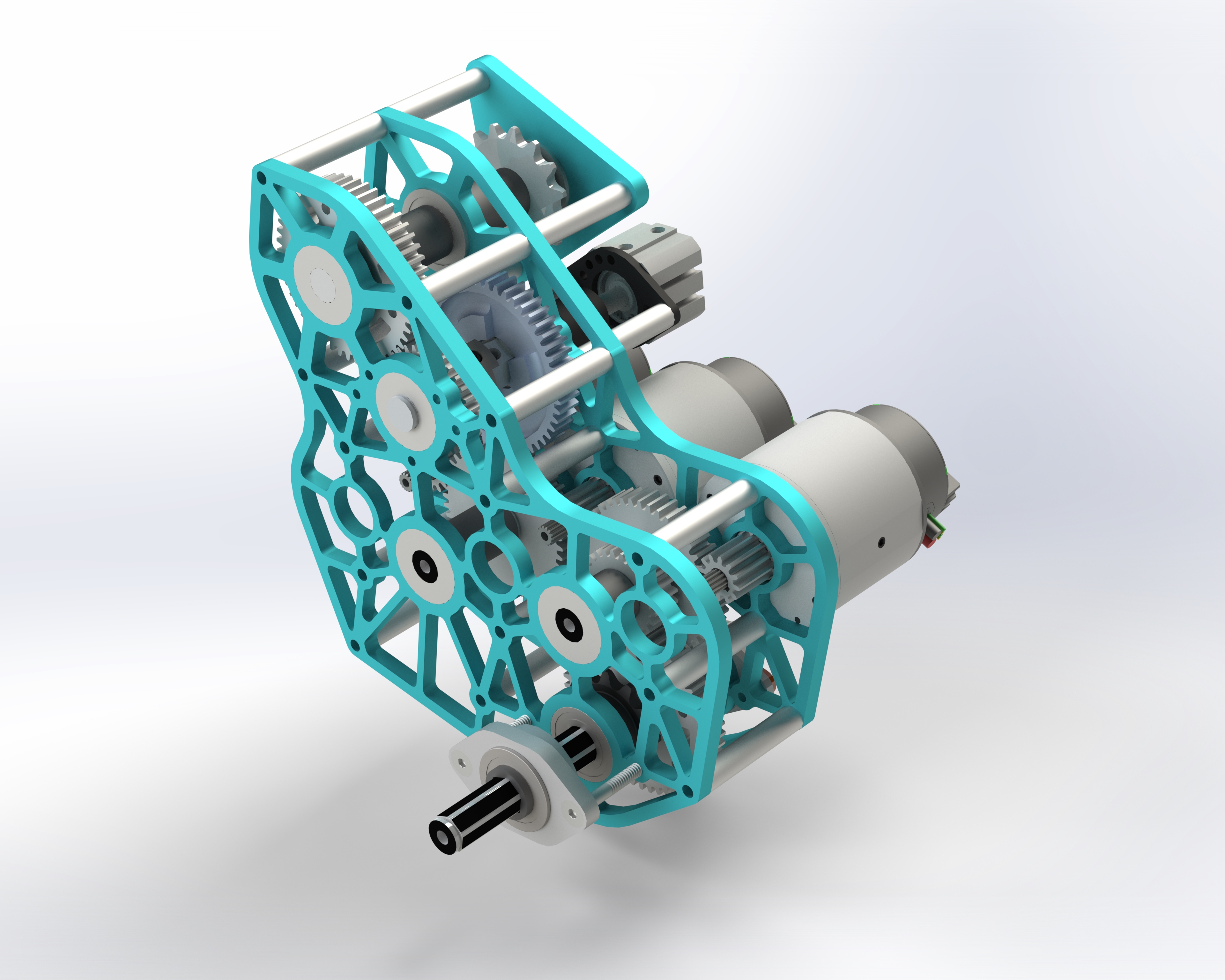 PTO（动力输出）齿轮变速器结构3D
