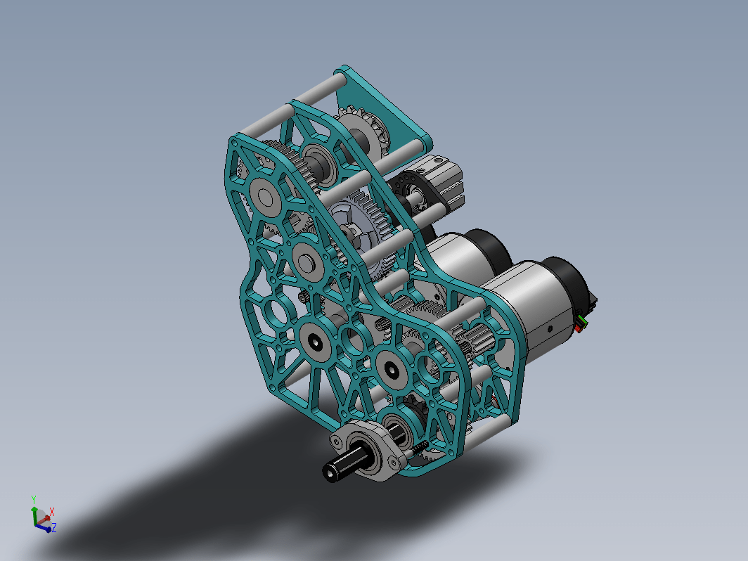 PTO（动力输出）齿轮变速器结构3D