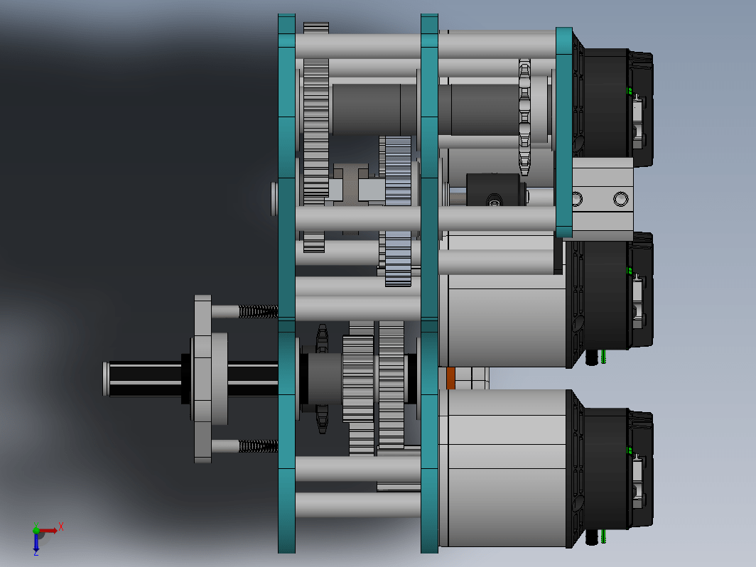 PTO（动力输出）齿轮变速器结构3D