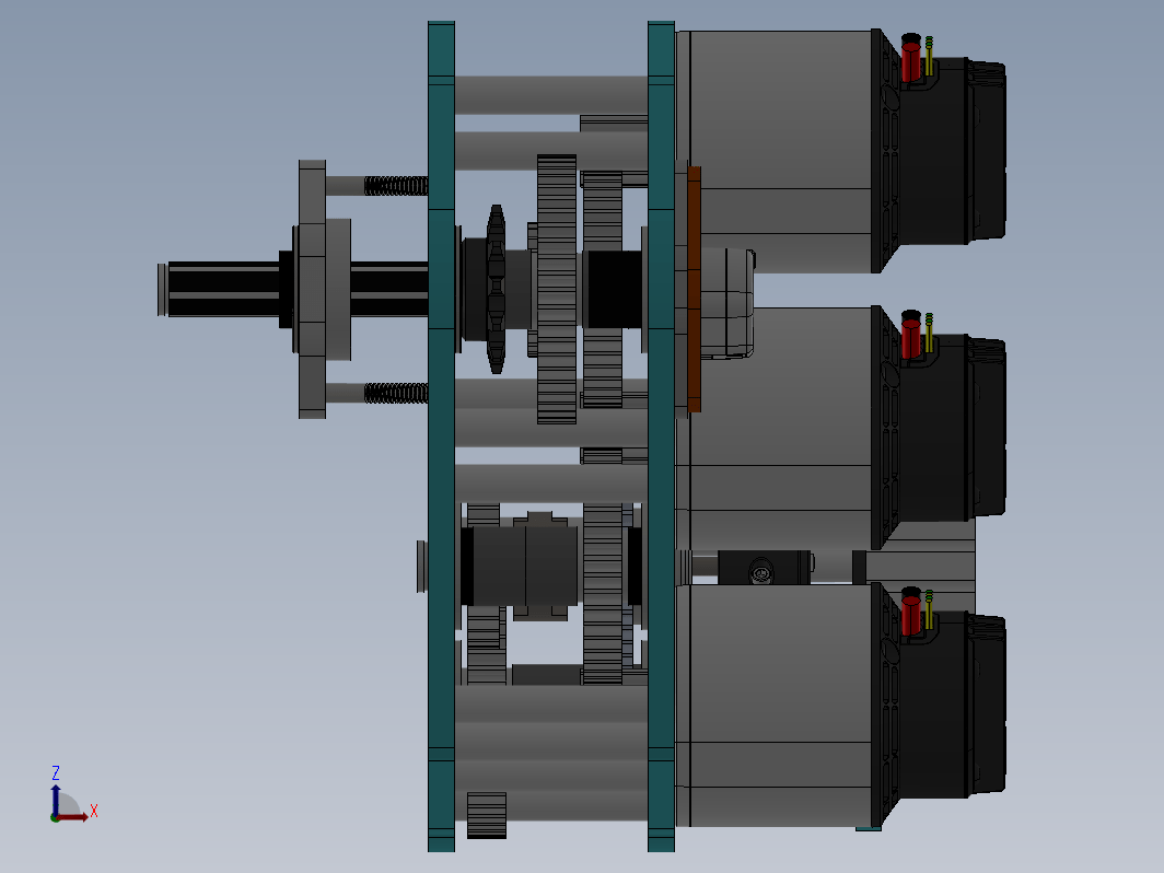 PTO（动力输出）齿轮变速器结构3D