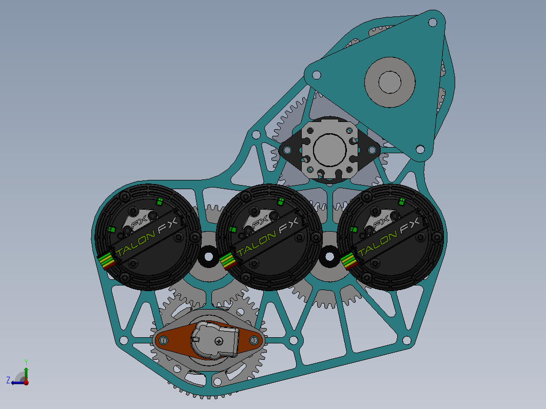 PTO（动力输出）齿轮变速器结构3D