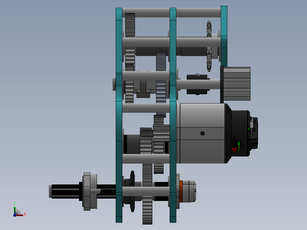 PTO（动力输出）齿轮变速器结构3D