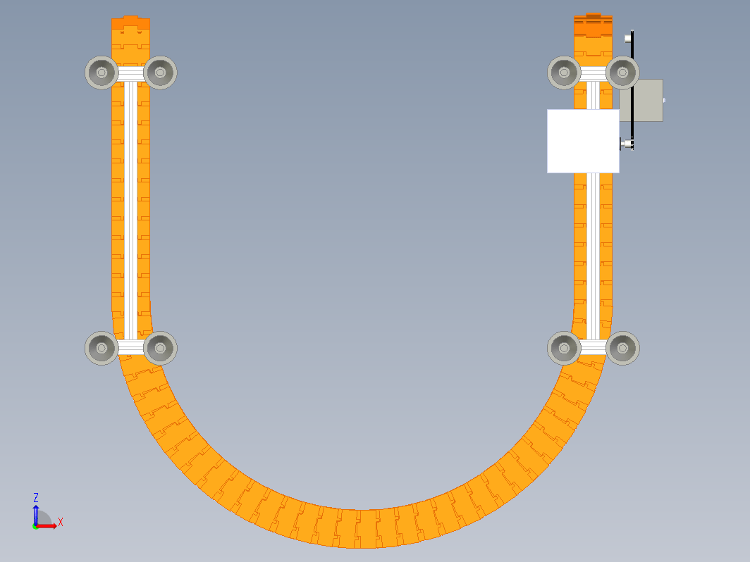 curve slat U型板链输送机