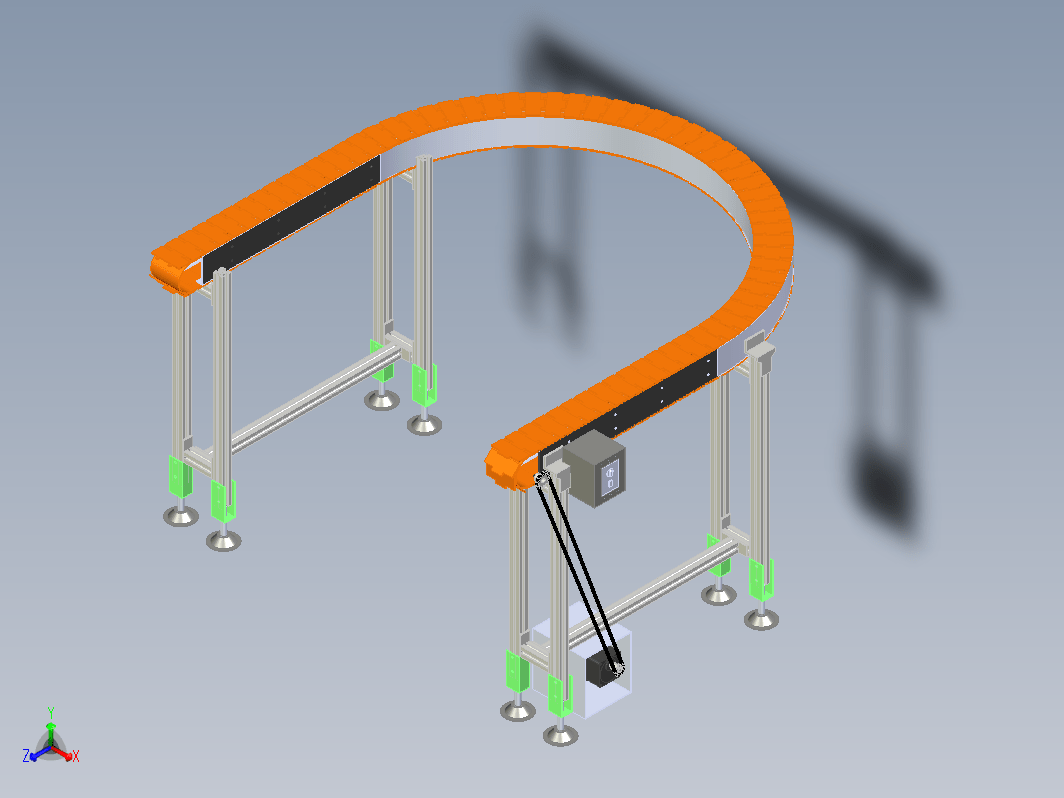 curve slat U型板链输送机