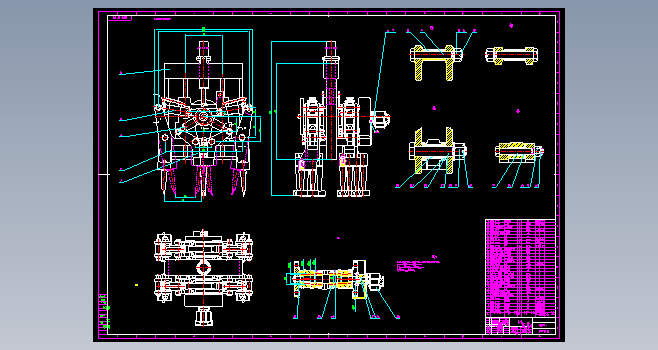 捣固稳定车捣固装置CAD