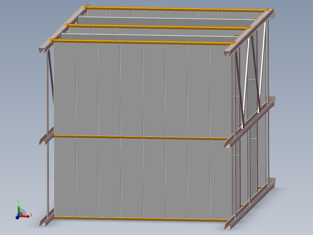 恒力三立柱货架3D图纸 F756