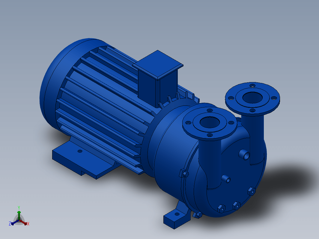 2BV5水环式真空泵2BV5131 2BV6 水环真空泵2BV6110系类模型三维SW2012带参