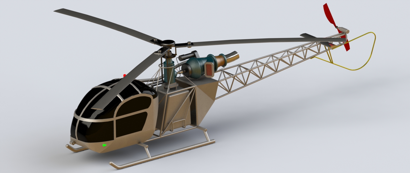 简易法国云雀直升机Alouette-ii