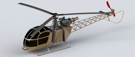 简易法国云雀直升机Alouette-ii