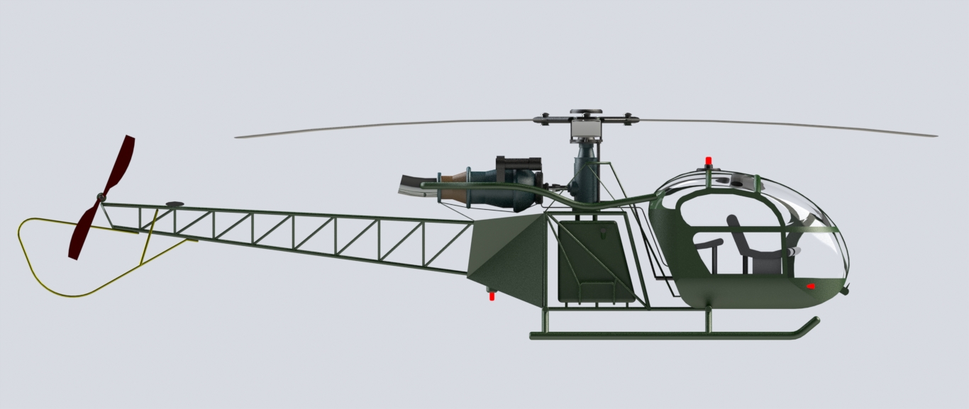 简易法国云雀直升机Alouette-ii