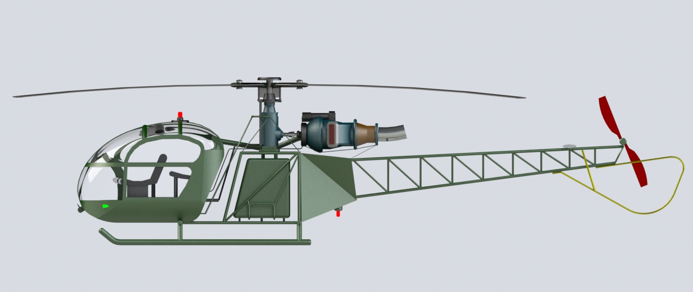 简易法国云雀直升机Alouette-ii