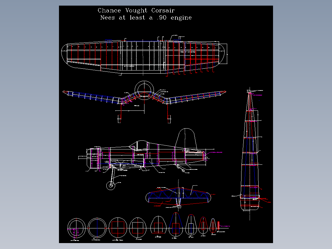 二战F4U模型飞机图纸