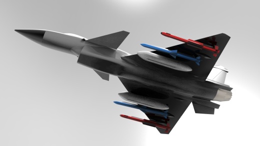 J10B 歼10B战斗机轮廓线模型缩略图