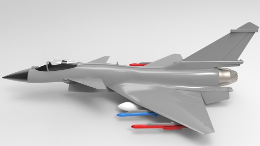 J10B 歼10B战斗机轮廓线模型缩略图