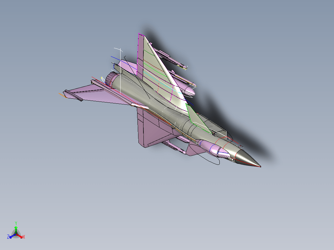 J10B 歼10B战斗机轮廓线模型