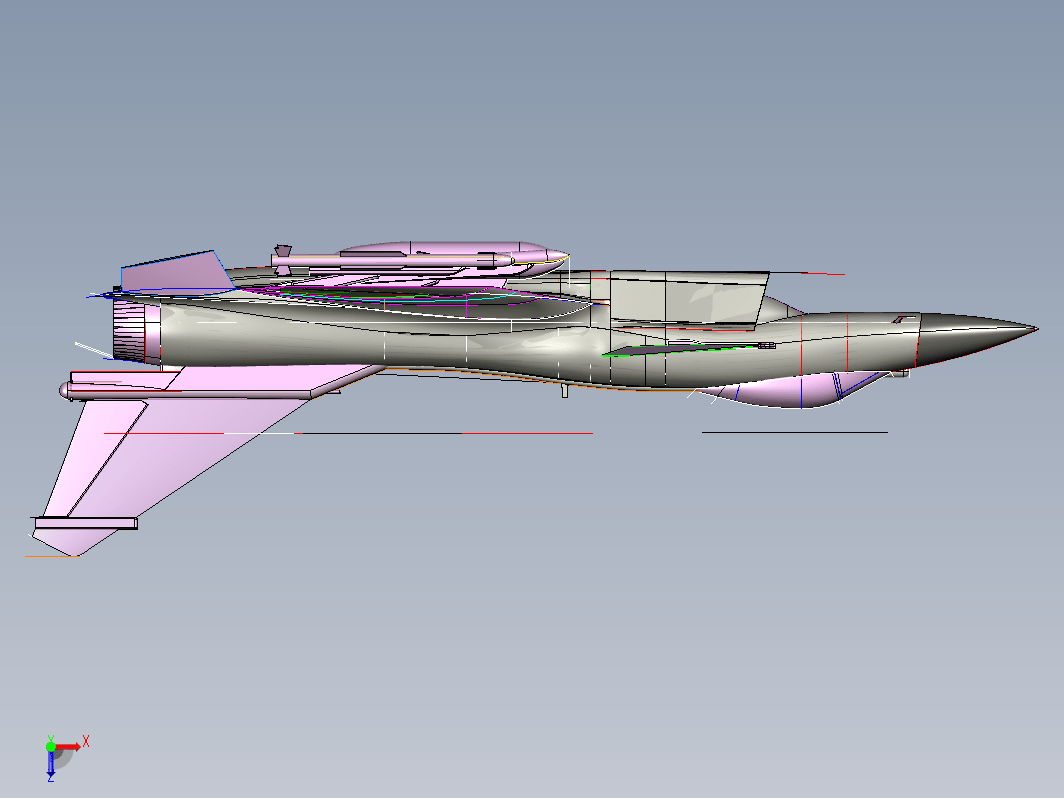 J10B 歼10B战斗机轮廓线模型