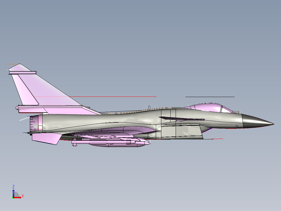 J10B 歼10B战斗机轮廓线模型