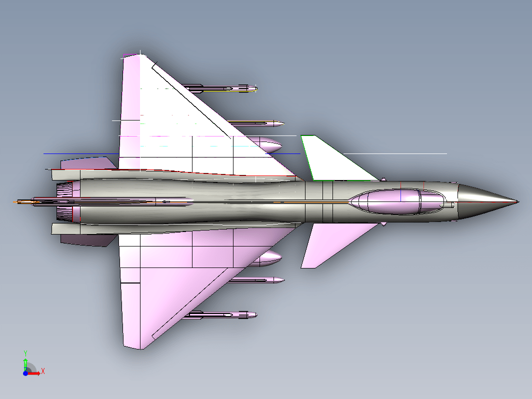 J10B 歼10B战斗机轮廓线模型