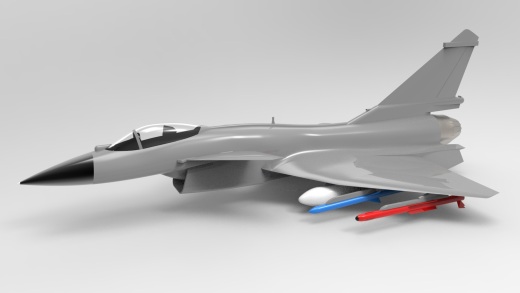 J10B 歼10B战斗机轮廓线模型缩略图