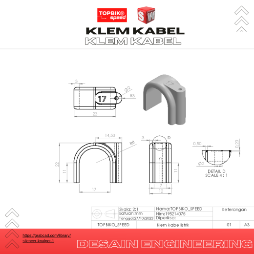 电缆夹 klem kabel