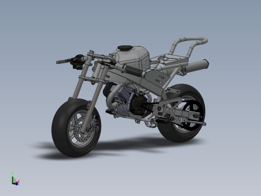 轻便摩托车模型3D图纸 Solidworks设计 附STEP IGS缩略图