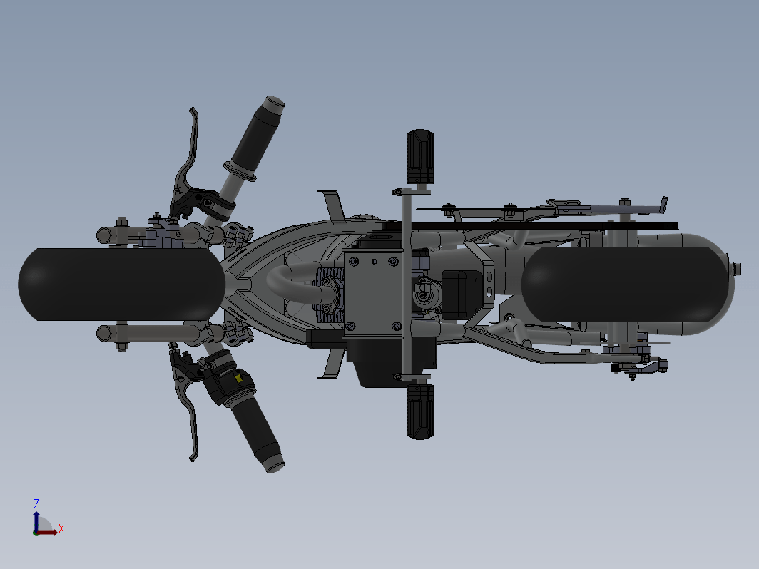 轻便摩托车模型3D图纸 Solidworks设计 附STEP IGS