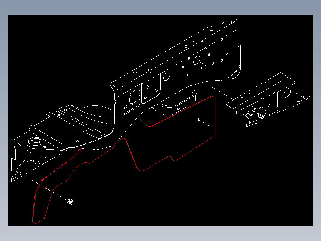 车挡泥板轴测图